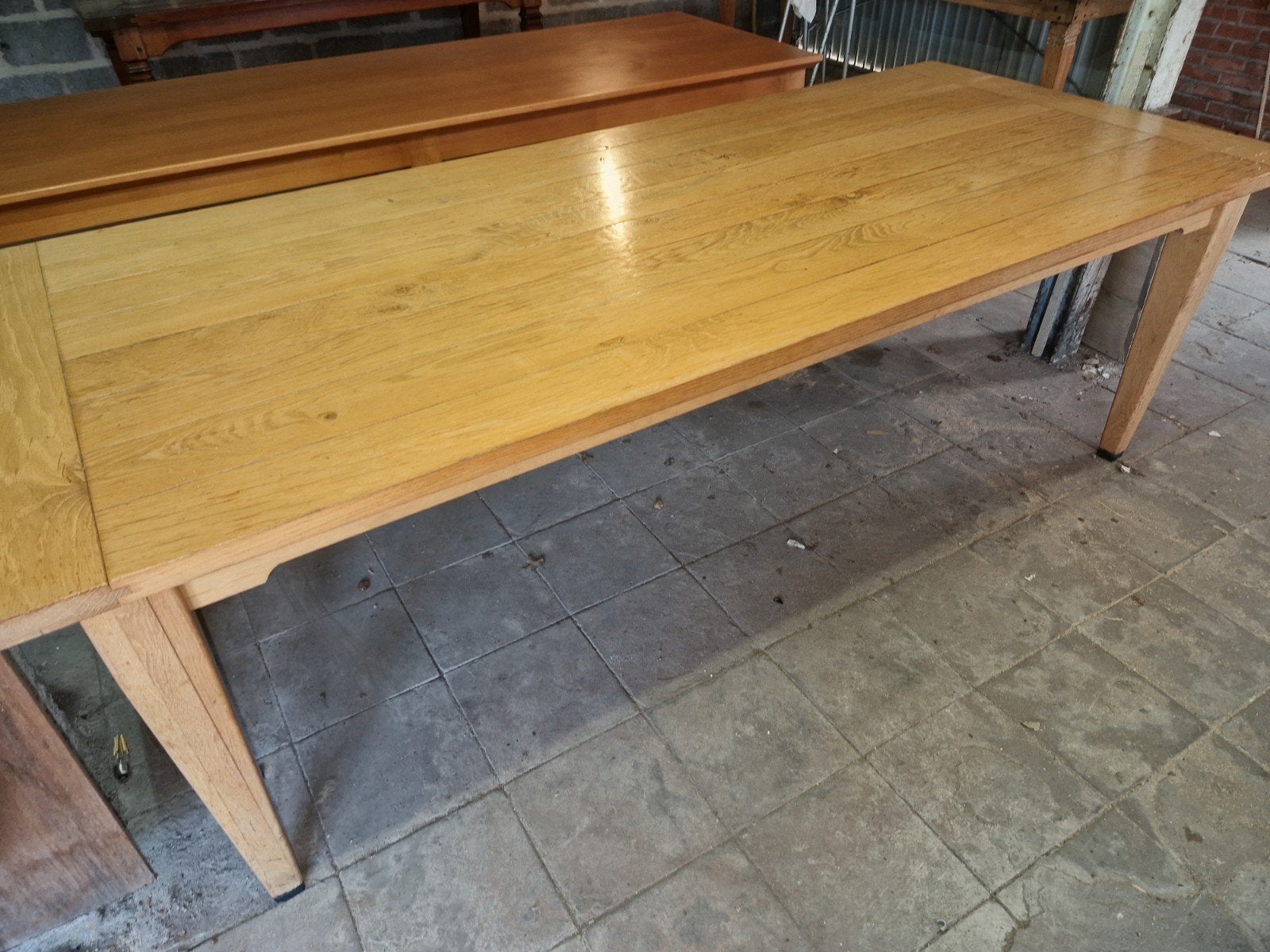 Table de monastère en chêne français, table de ferme, Enlèvement, Chêne