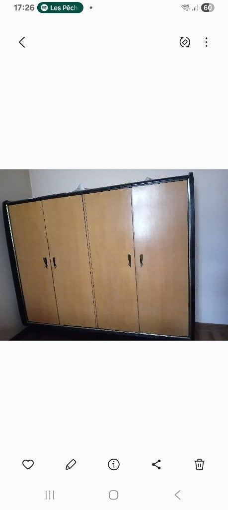 Garde robe, 200 cm ou plus, Vintage, Utilisé, Chêne