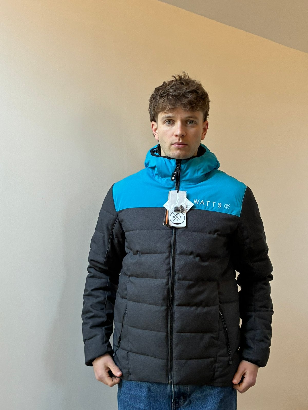Veste ski WATTS homme L NEUVE étiquette 20K- bleu/gris foncé, Vêtements | Hommes, Enlèvement ou Envoi, Neuf, Taille 52/54 (L)