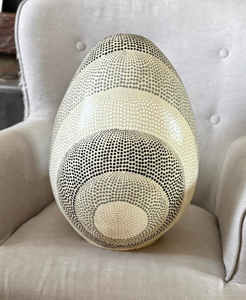 Cache lampe avat joir oeuf creme gris deco design vintage, Enlèvement ou Envoi, Comme neuf