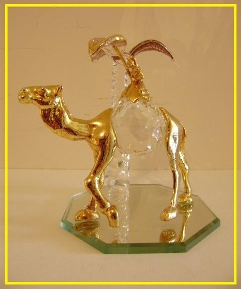 !! KOPIE SWAROVSKI !! : Dromedaris met drijver en palmboom, Verzamelen, Swarovski, Ophalen, Nieuw, Figuurtje