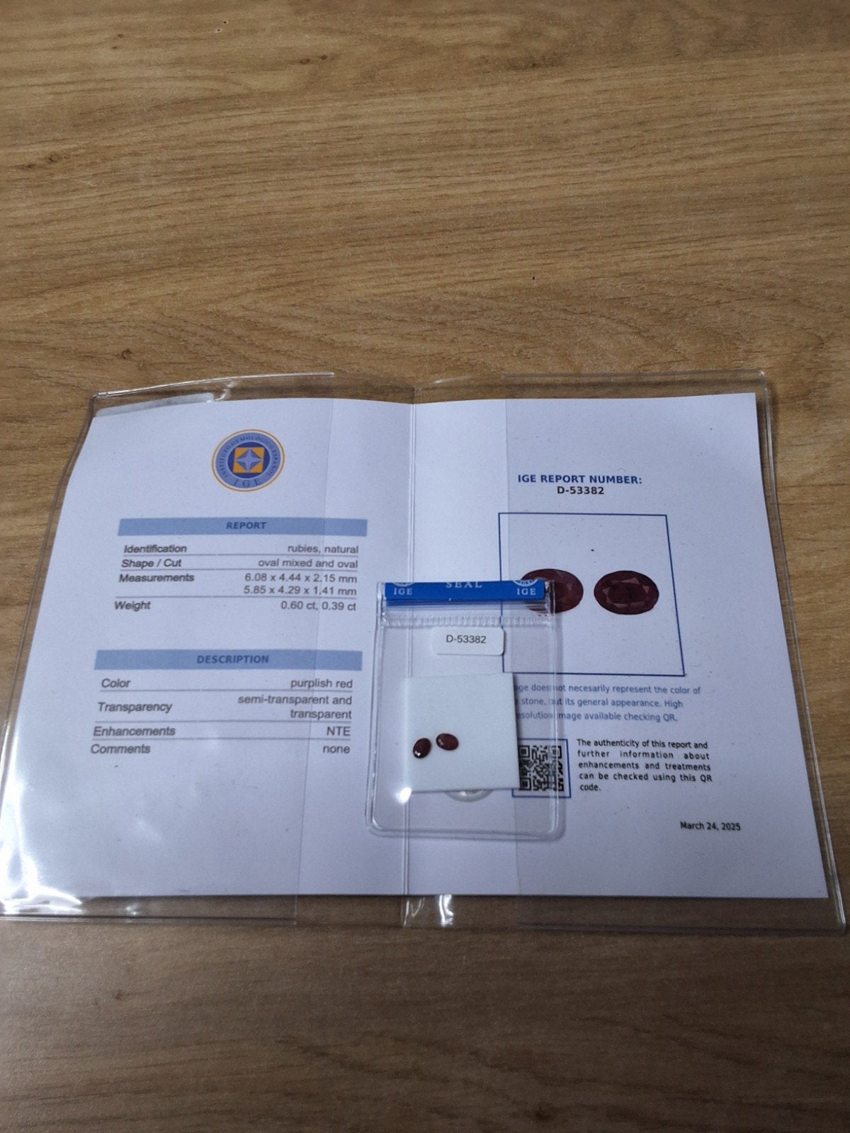 Prachtige Set Natuurlijke Robijnen (0.99 ct totaal), Enlèvement
