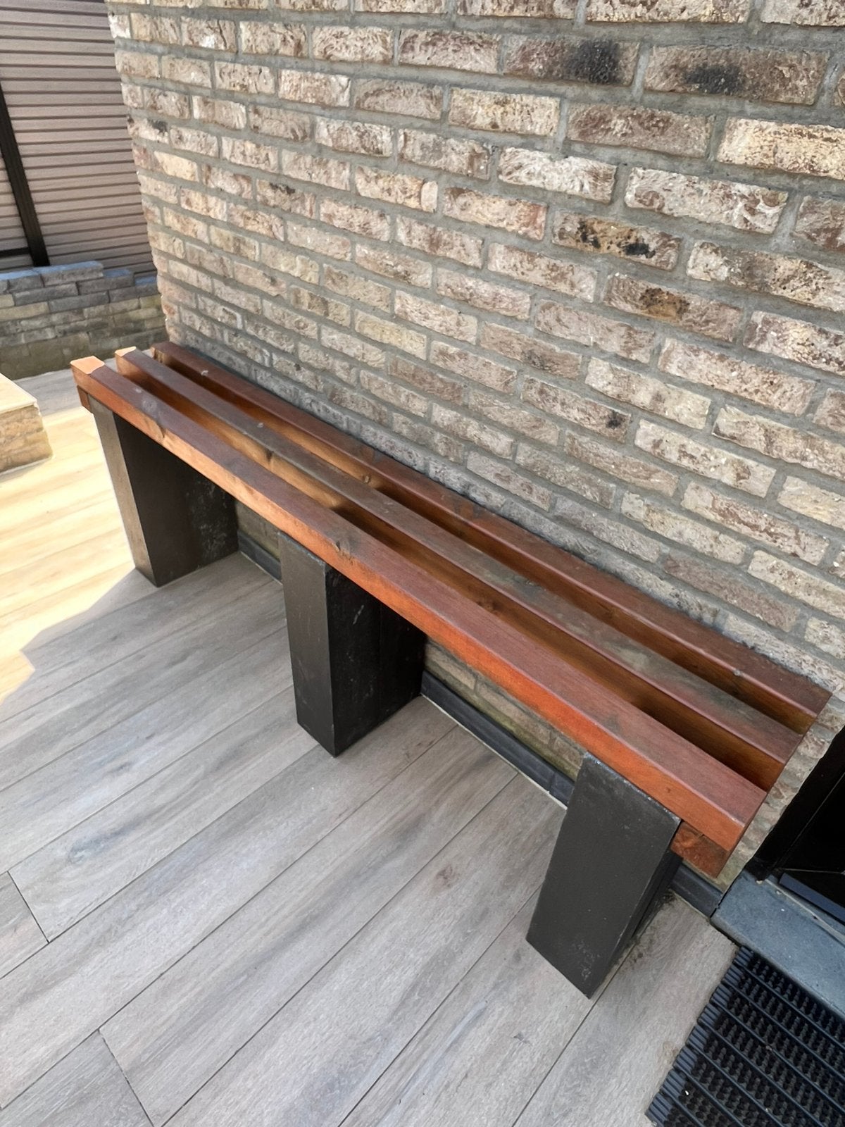 Tuinbank hout/ beton, Tuin en Terras, Ophalen, Gebruikt, Hout