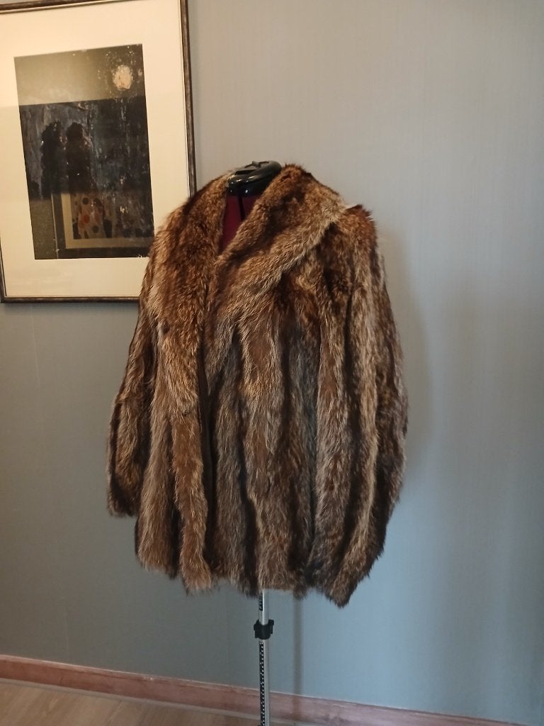 Veste en véritable peau de loutre, Taille 42/44 (L), Enlèvement ou Envoi, Sans marque, Brun