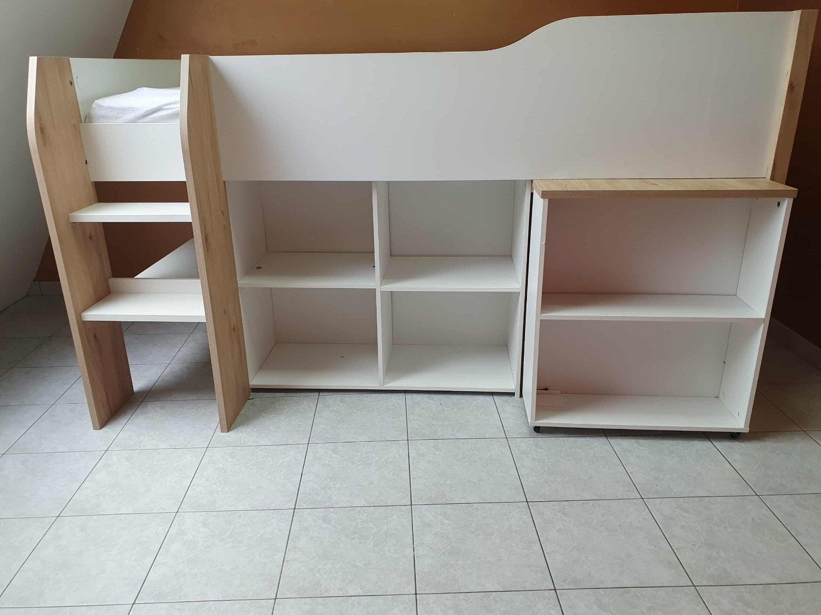 lit superposé avec bureau intégré, Neuf, 90 cm, Une personne, Enlèvement