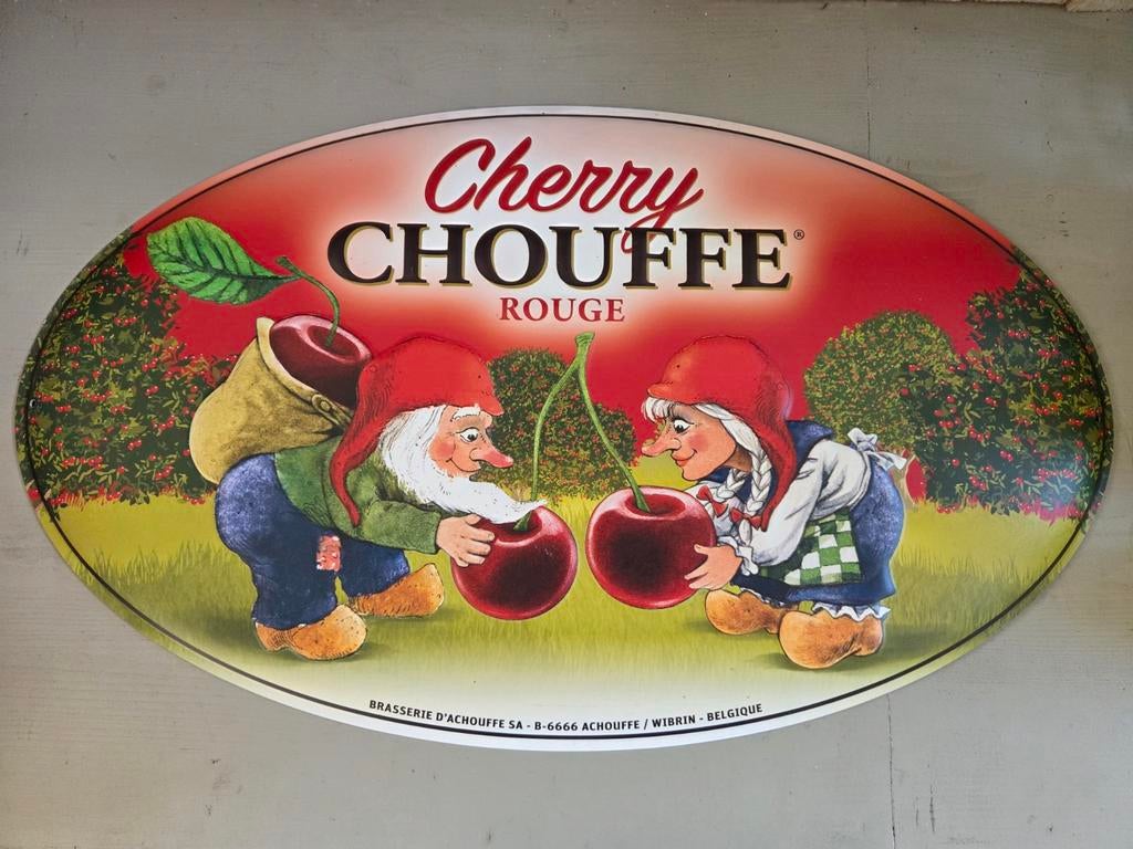 Reclamebord cherry chouffe, Ophalen