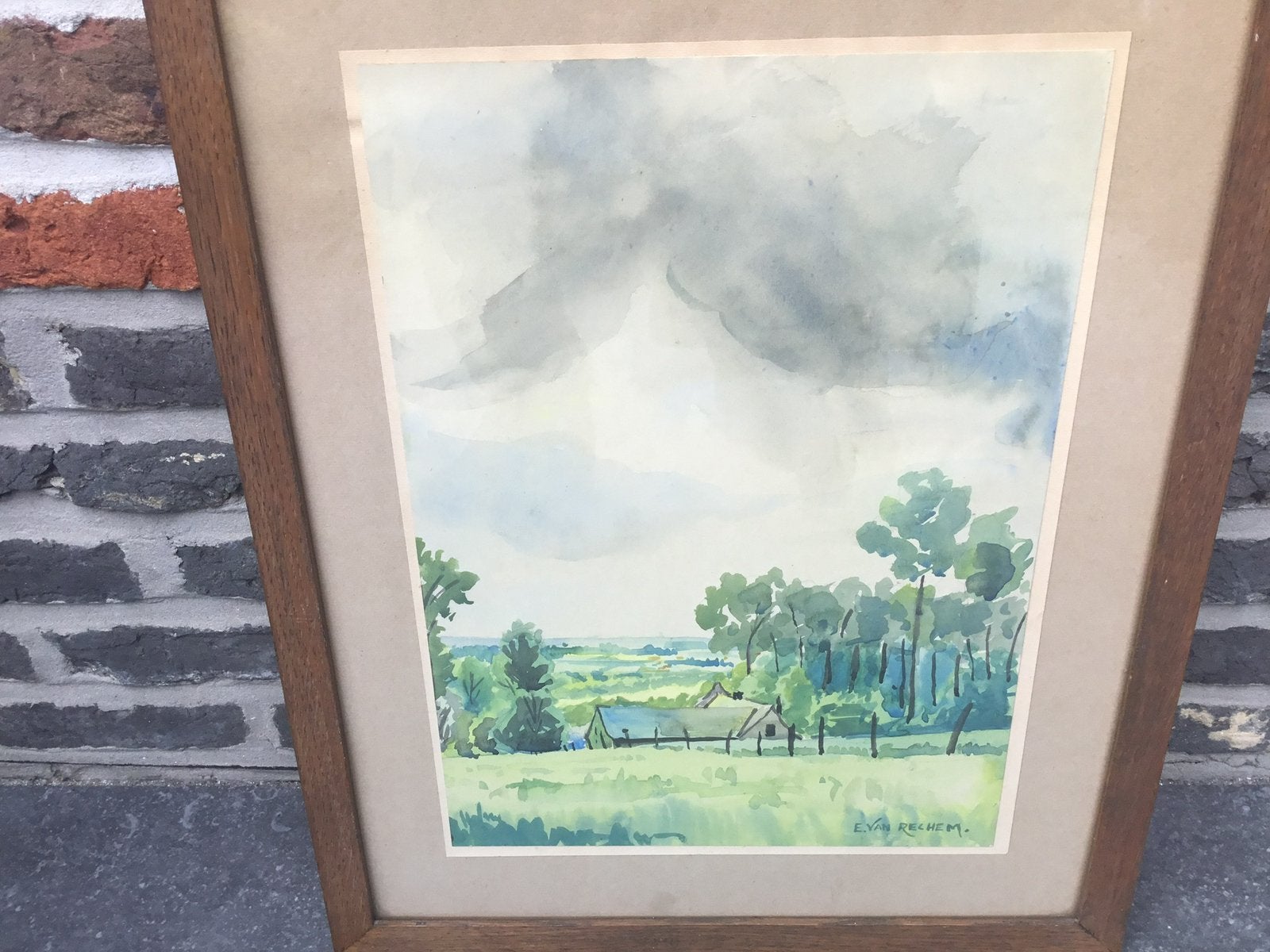 E(dgar)Van Rechem °1938 Oudenaarde Akwarel, Ophalen