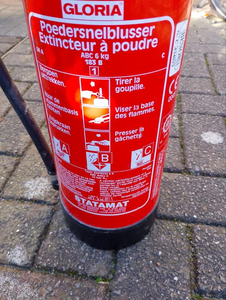 Brandblusser 6kg drukmeter in groen Gent 35€, Ophalen, Brandblusser