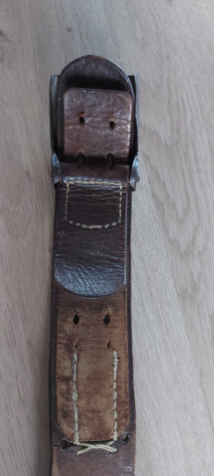 Ceinture à boucle Allemagne, Cuir véritable, Enlèvement ou Envoi, Brun, Porté