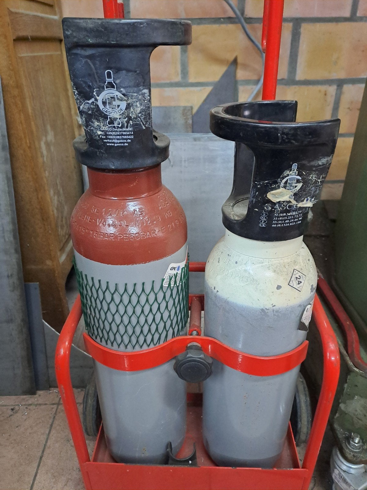 Gasfles zuurstof en acyteleen, Enlèvement