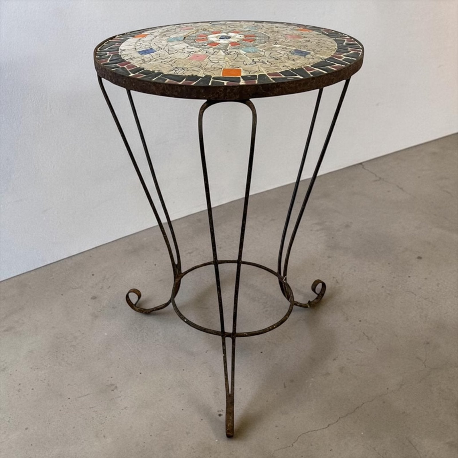 Table d’appoint vintage en mosaïque / porte-plante, Enlèvement ou Envoi