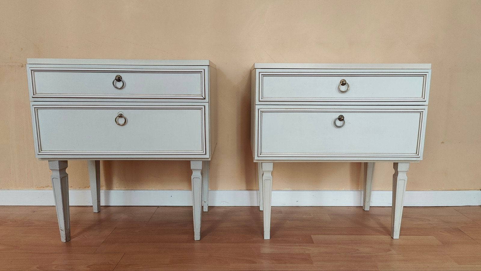 Vintage Nachttafels jaren 60/70, Huis en Inrichting, Ophalen, Gebruikt, Crème, Hout