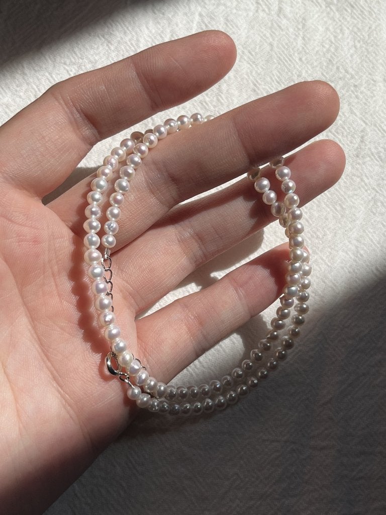 Collier de perles d'eau douce fines, Bijoux, Sacs & Beauté, Colliers, Enlèvement ou Envoi, Neuf, Blanc, Argent
