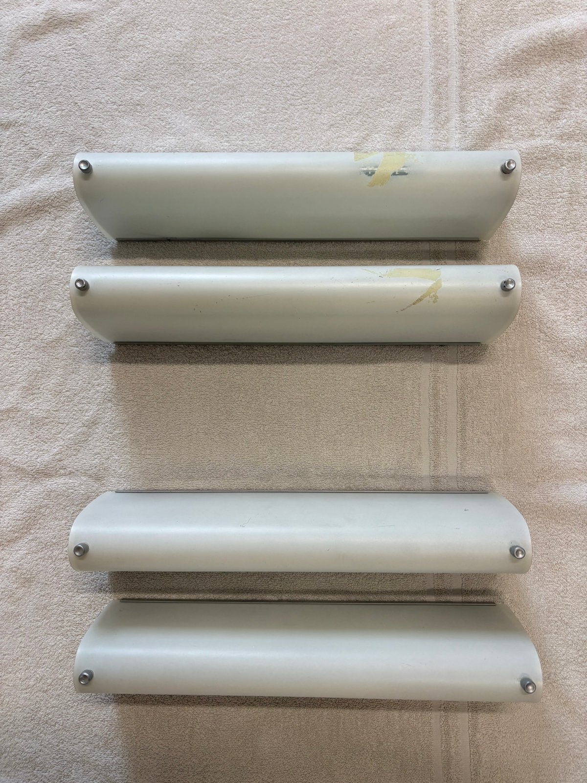 Set van 4 wandlampen van opaalglas en chroom, Ophalen, Gebruikt, Overige typen