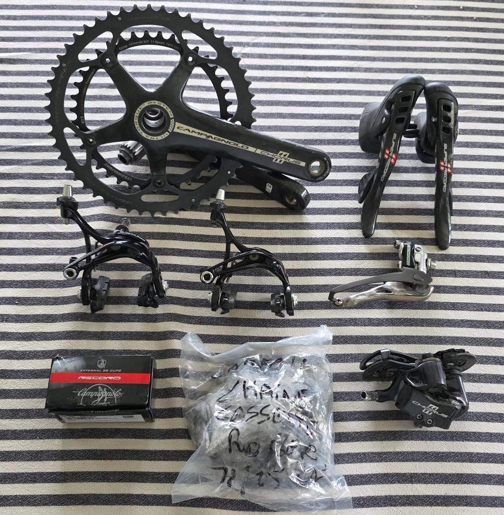 Campagnolo chorus/superrecord 11v koolstofgroep, Fietsen en Brommers, Fietsonderdelen, Zo goed als nieuw, Derailleur of Ketting