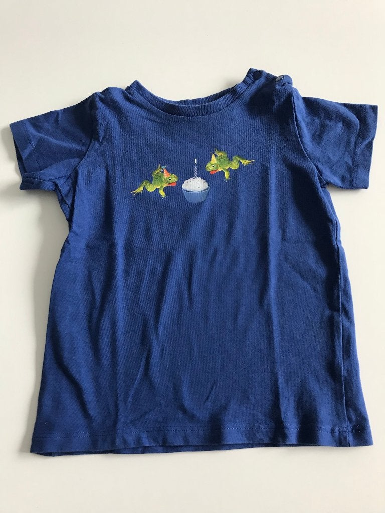 Blauwe t-shirt (biokatoen/zacht) van JBC, maat 86, Kinderen en Baby's, Babykleding | Maat 86, Ophalen of Verzenden, Zo goed als nieuw