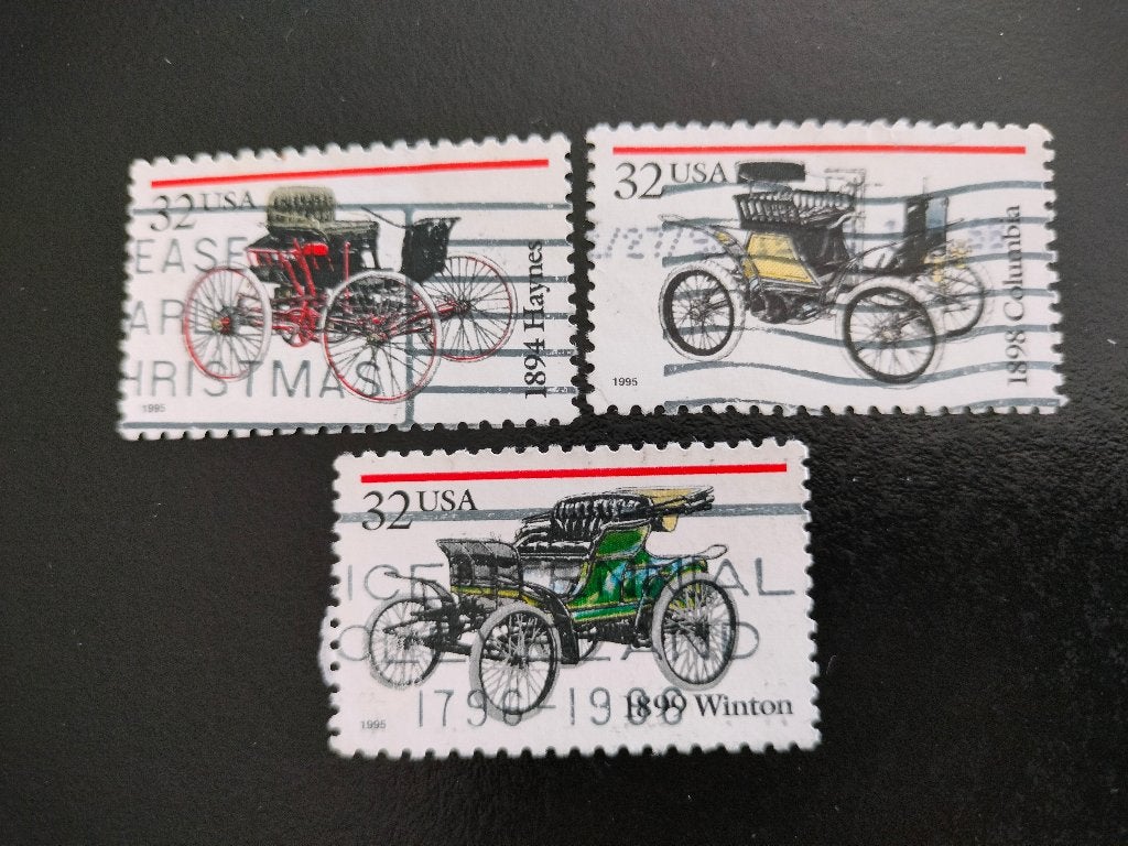 USA 1995 - antieke auto's, classic cars uit 19e eeuw, Verzenden, Gestempeld, Noord-Amerika
