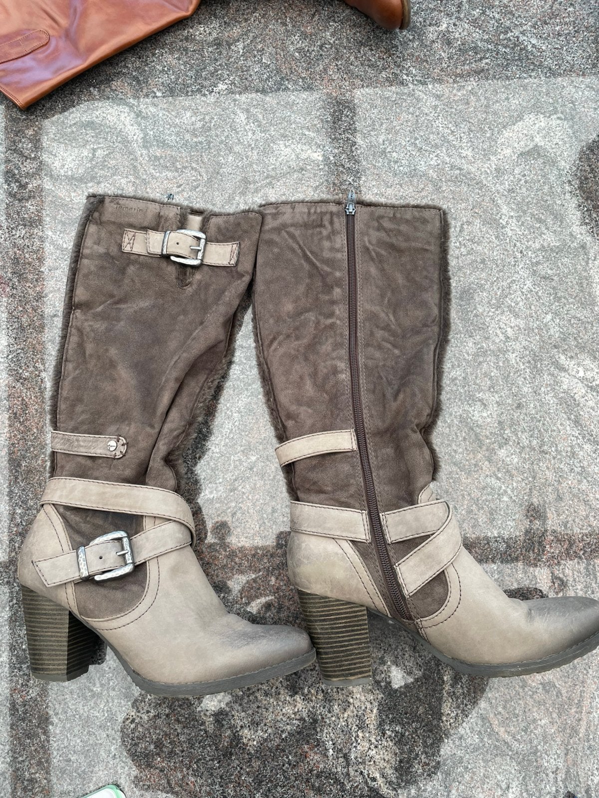 Bottes Tamaris, Gris, Comme neuf, Enlèvement, Bottes hautes