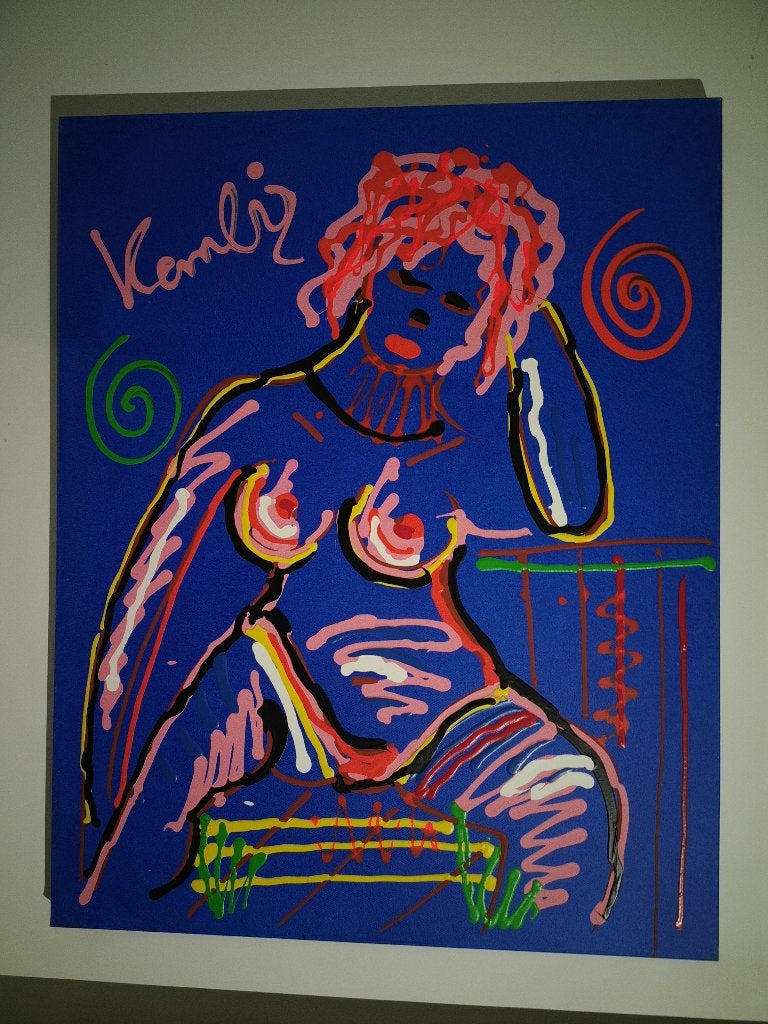 Jacob Kanbier Sexy lady op dik groot doek, Antiek en Kunst, Ophalen, Gesigneerd, Doek