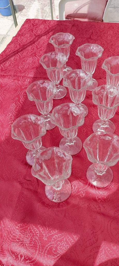 coupes à glace en verre - 11 p, Enlèvement, Comme neuf