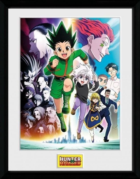 Impression de collection avec cadre Hunter X Hunter, Neuf, Enlèvement ou Envoi, Rectangulaire vertical, Avec cadre