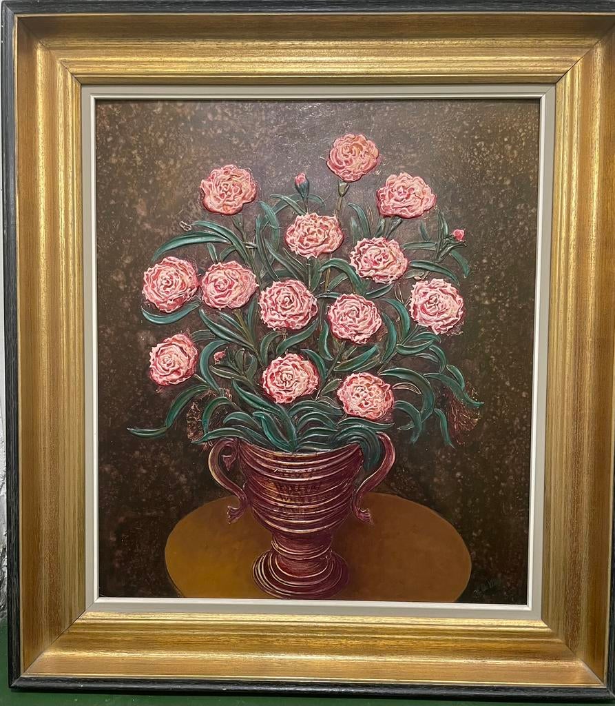 Schilderij stilleven bloemen., Ophalen