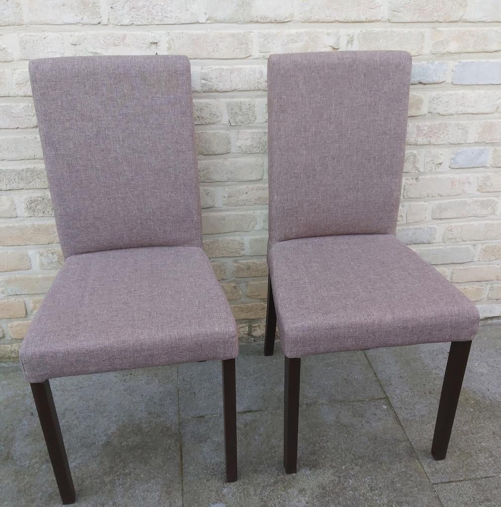 Lot de 2 chaises, Utilisé, Brun, Tissus
