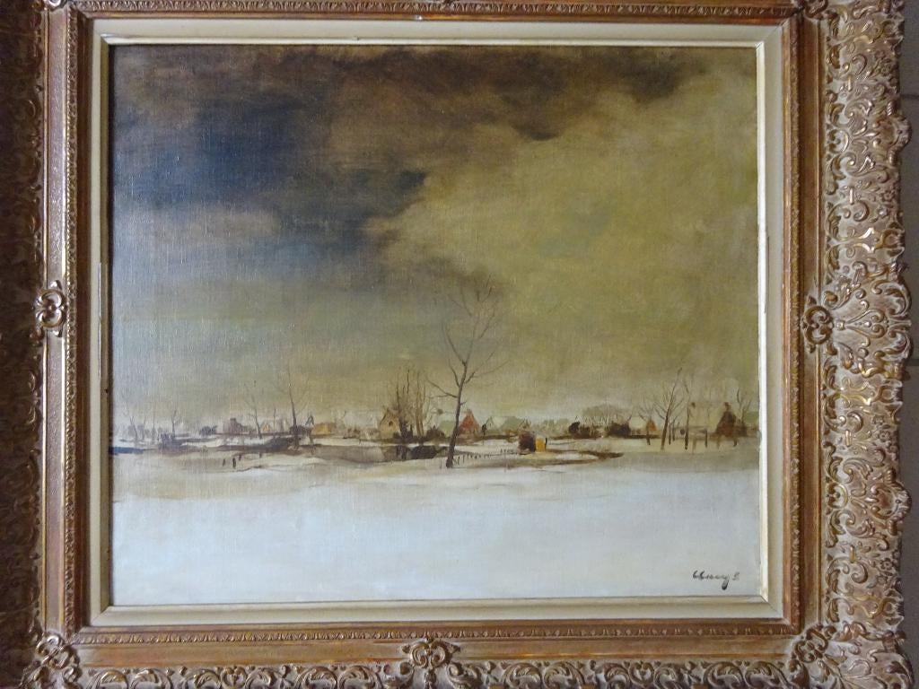 Albert Claeys, doek, Winter, 60 x 70 cm,, Enlèvement