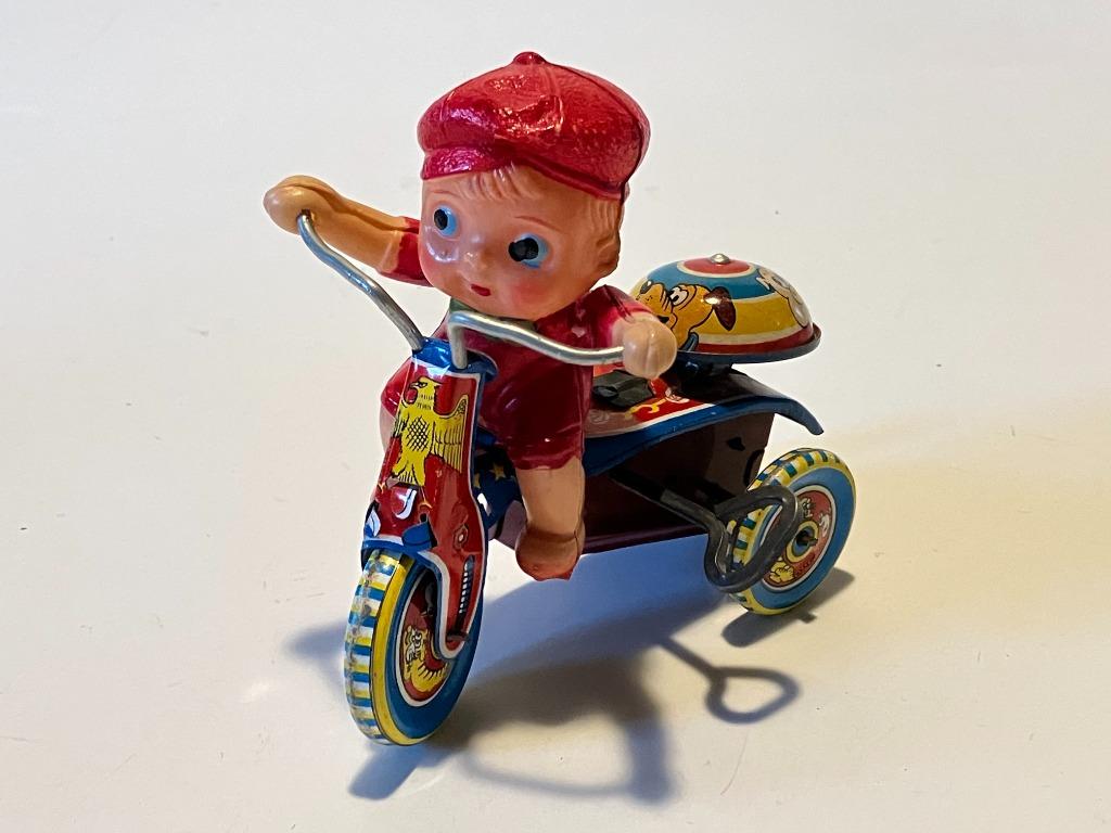Petit cycliste en celluloïde et tole vintage 1950’s wind up, Enlèvement ou Envoi