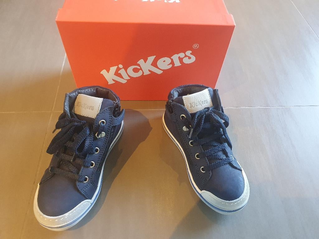 Kickers, hoog met veters en rits, navy, maat 28, nieuw, Kickers, Schoenen, Nieuw, Ophalen of Verzenden