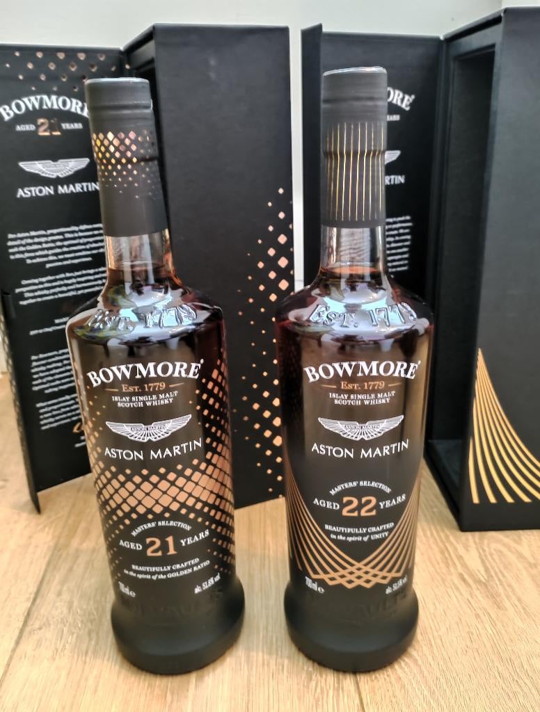 Bowmore Aston Martin whisky - 2 bottles, Ophalen of Verzenden, Nieuw, Vol