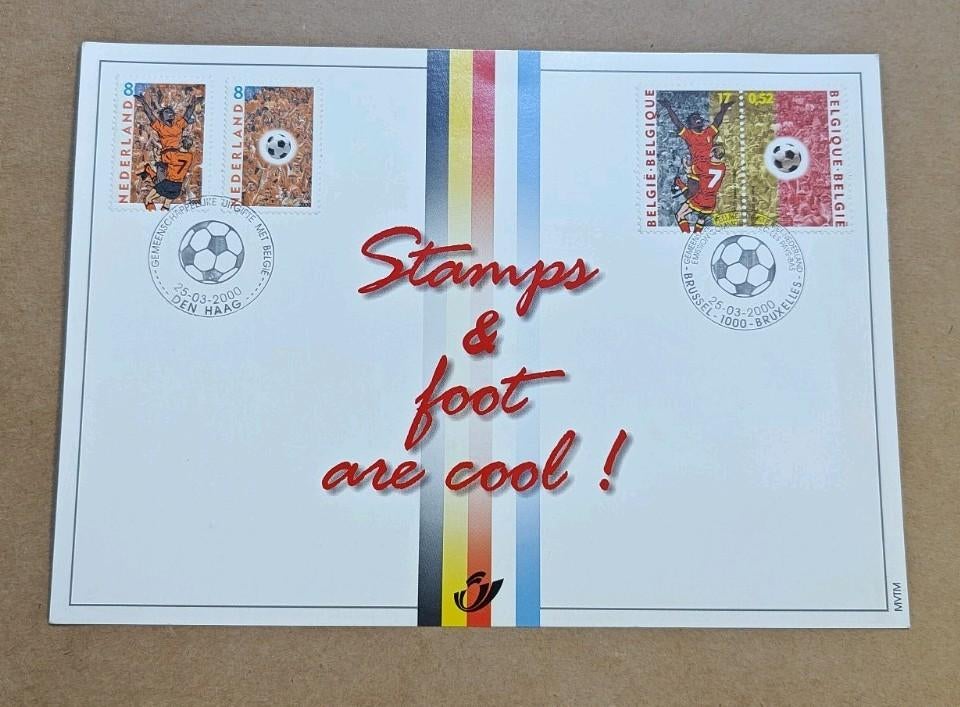 FDC Europees Kampioenschap België en Nederland, Met stempel, Ophalen of Verzenden, Gestempeld, 1e dag stempel
