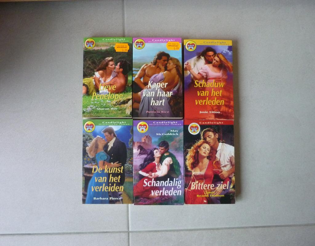 Lot van 6 boeken van Candlelight Historische roman, Enlèvement ou Envoi