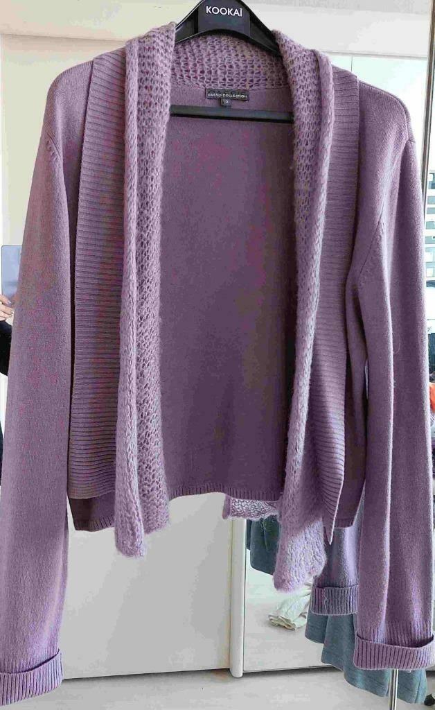 double gilet mauve lilas sans bouton laine doux Cassis T2, Maat 38/40 (M), Cassis Collection, Paars, Ophalen of Verzenden