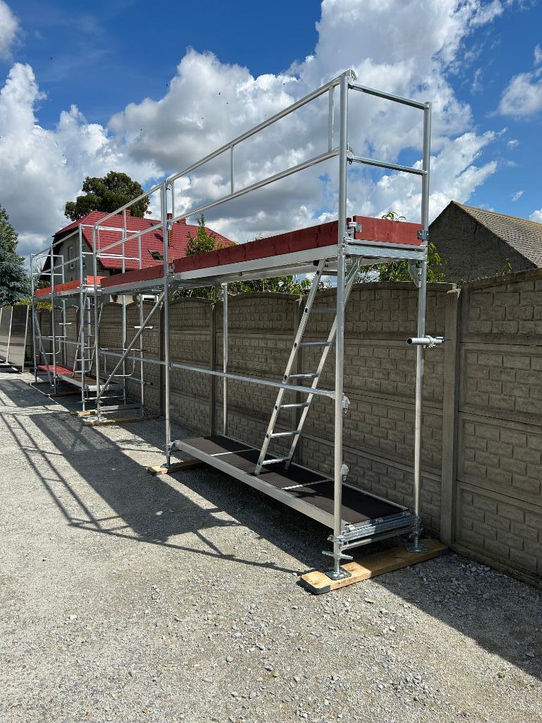 Alu steiger Baumann | 60 m² | met gratis verzending!, Doe-het-zelf en Bouw, Steigers, Verzenden, Nieuw, Gevelsteiger, 5 meter of hoger