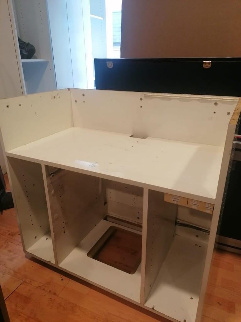 Comptoir de vente / Meuble de caisse blanc avec rangements, Articles professionnels, Enlèvement