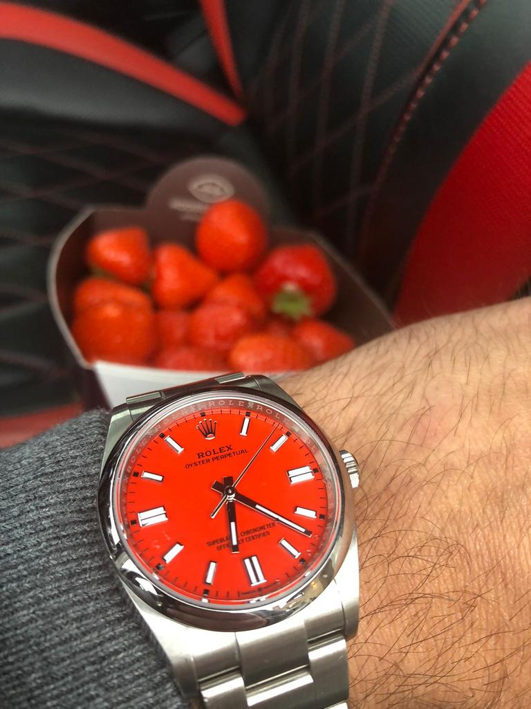 Rolex Oyster Perpetual Coral Red NIEUWSTAAT!, Ophalen of Verzenden, Zo goed als nieuw, Rolex