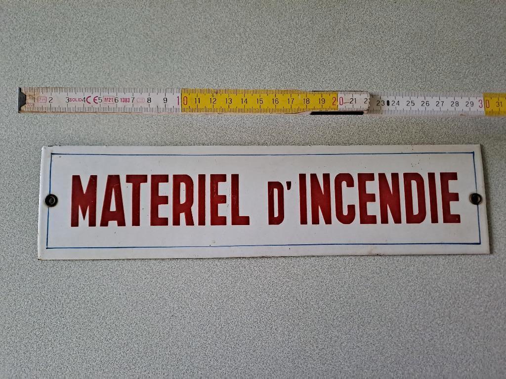 Emaille plaat, materiel d'incendie, Ophalen of Verzenden, Gebruikt