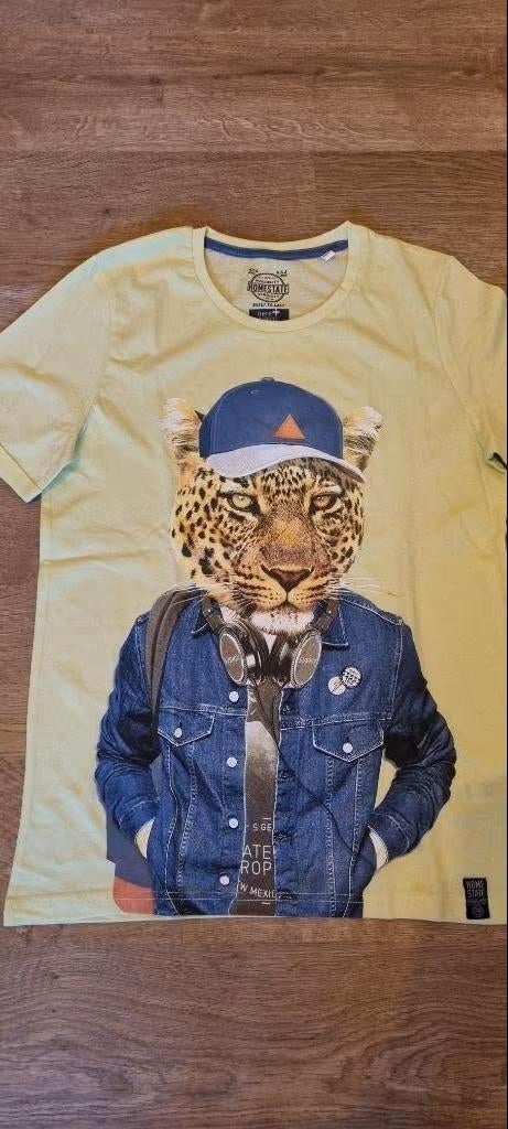 gele t-shirt Here and there met tekening (C&A) maat 164, Kinderen en Baby's, Kinderkleding | Maat 164, C&A, Jongen of Meisje, Ophalen of Verzenden