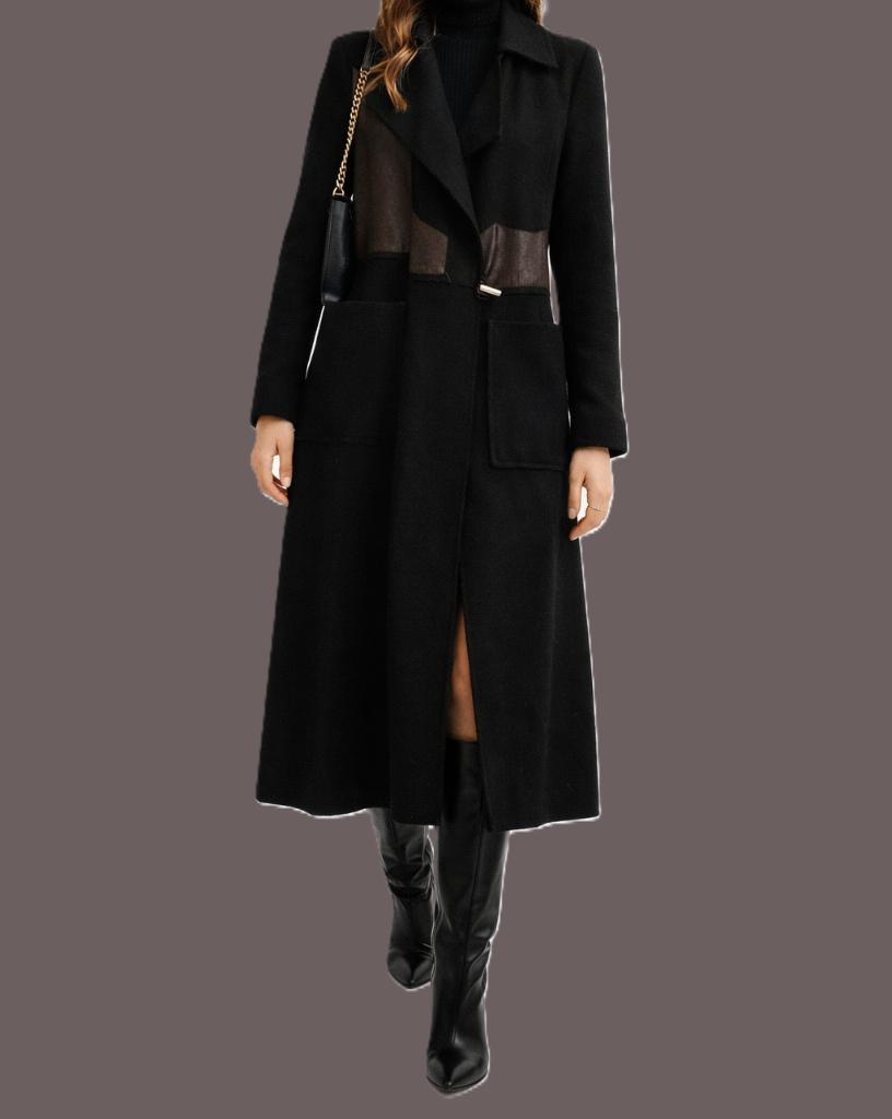 ZAPA lange wollen mantel maat 36/38, Maat 38/40 (M), Zwart, Ophalen of Verzenden, Zapa