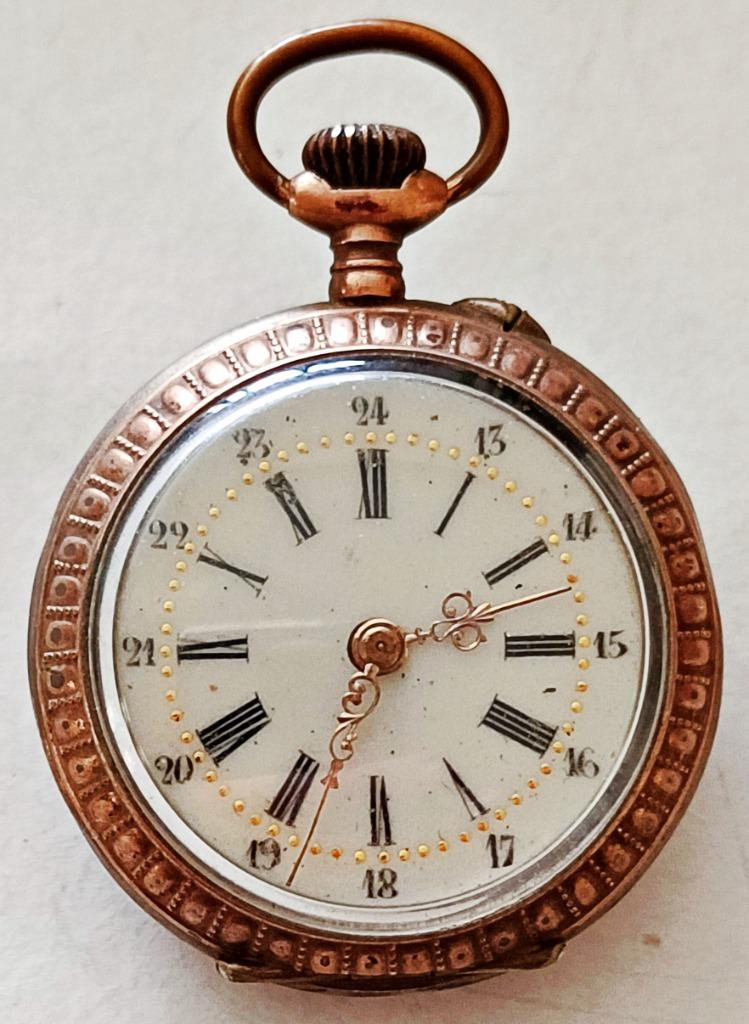 Montre de poche dame en argent 0800 galonné, à réparer, Collections, Collections Autre, Utilisé, Enlèvement ou Envoi