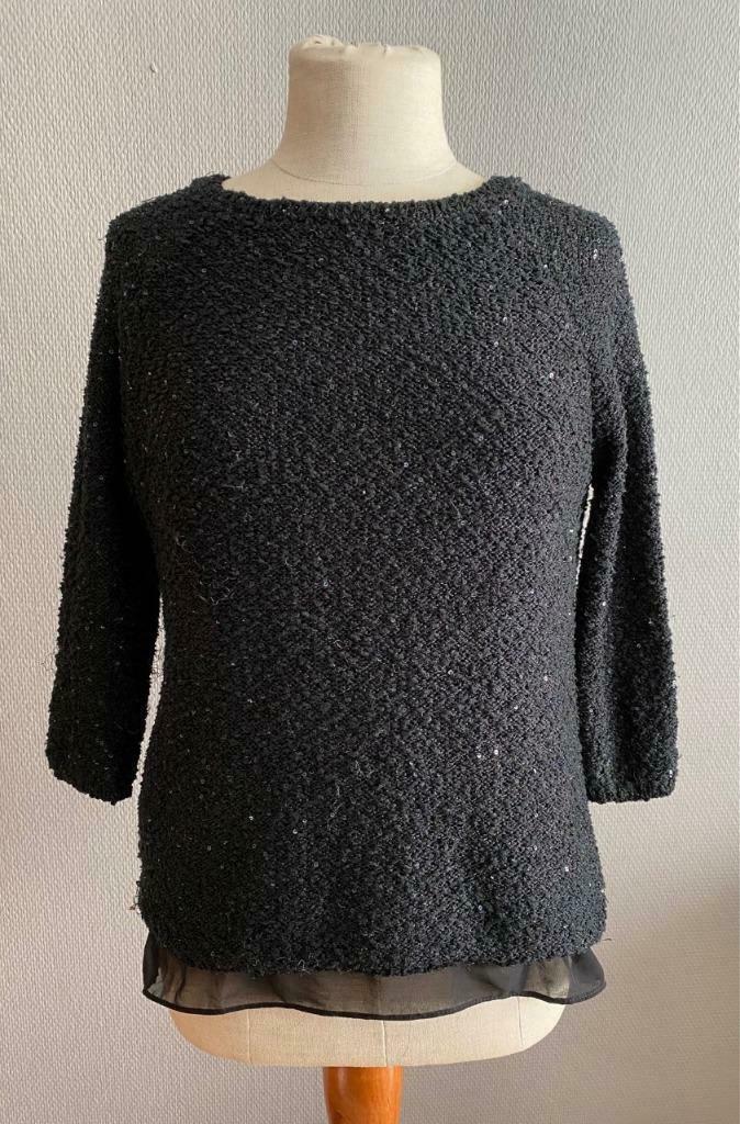 Zwart truitje met driekwartsmouw Zara maat M, Maat 38/40 (M), Verzenden, Gedragen, Zara