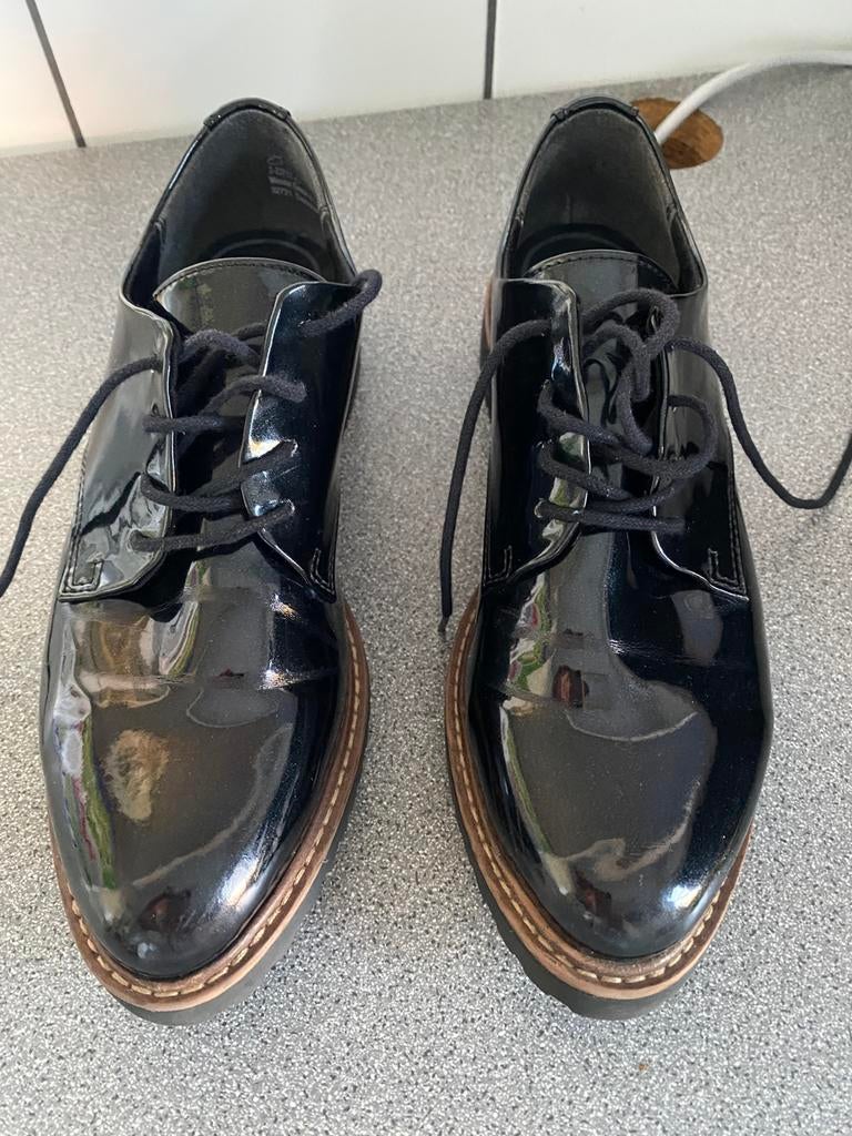 Blauwe schoenen met veters Marco Tozzi maat 37, Blauw, Overige typen, Ophalen of Verzenden, Zo goed als nieuw