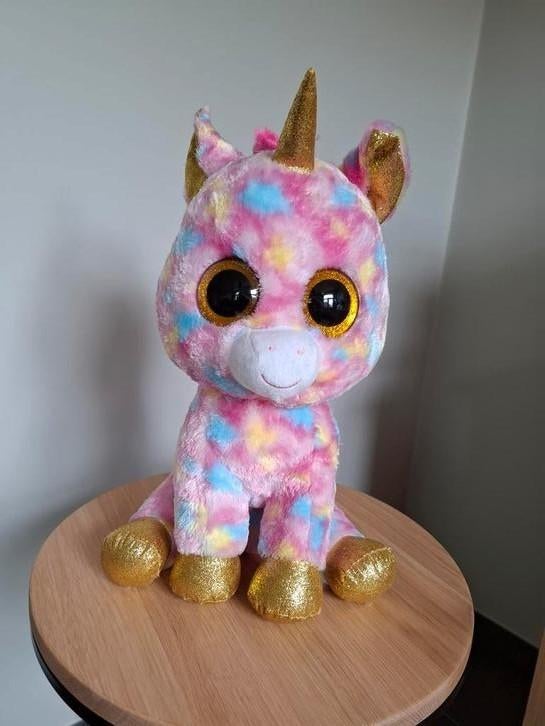 Ty knuffel eenhoorn roze goud > 40 cm, Ophalen, Zo goed als nieuw