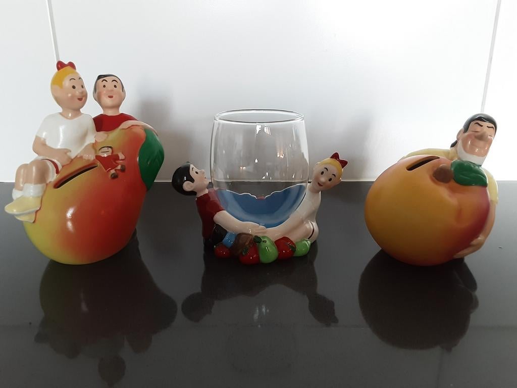 Suske & Wiske glas/houder/spaarpotten., Verzamelen, Ophalen of Verzenden, Gebruikt, Beeldje of Figuurtje