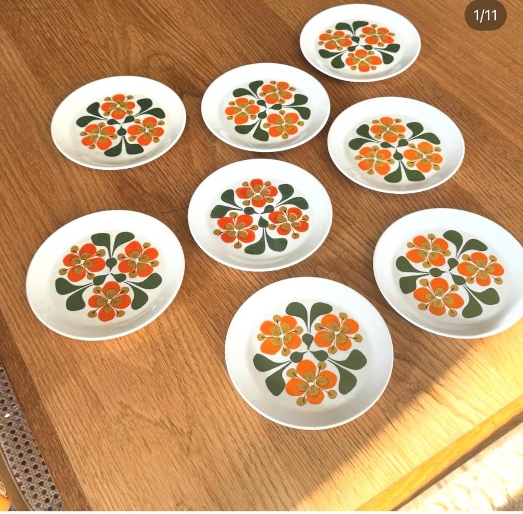 8 ontbijtborden Noors vintage servies, stukprijs, Antiek en Kunst, Ophalen of Verzenden
