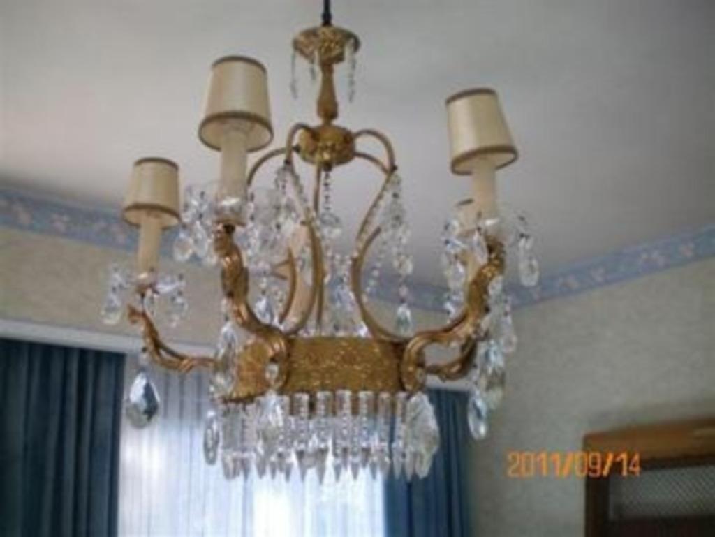 Antieke glazen kroonluchter met geslepen Boheems glas, Antiek en Kunst, Ophalen