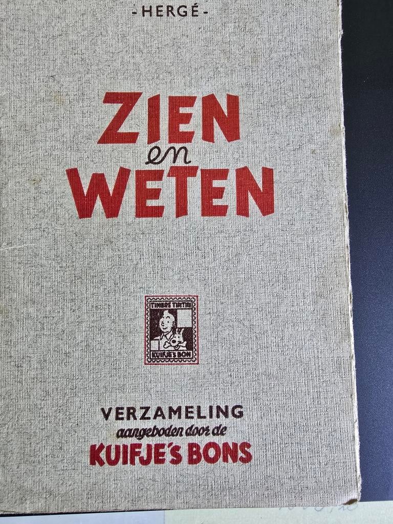 Hergé Kuifje's Bons Zien &Weten thema De Luchtschepen, Ophalen of Verzenden, Gebruikt, Overige onderwerpen, Prent