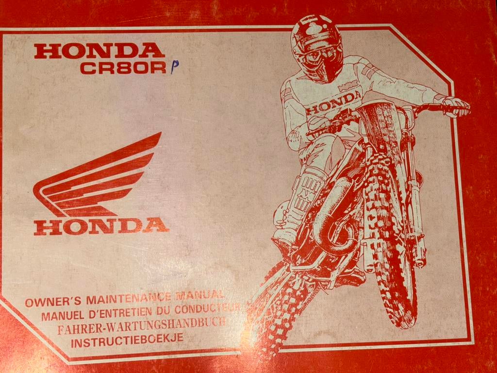 Werkplaatshandboek Honda CR80, 1993, Ophalen of Verzenden, Honda