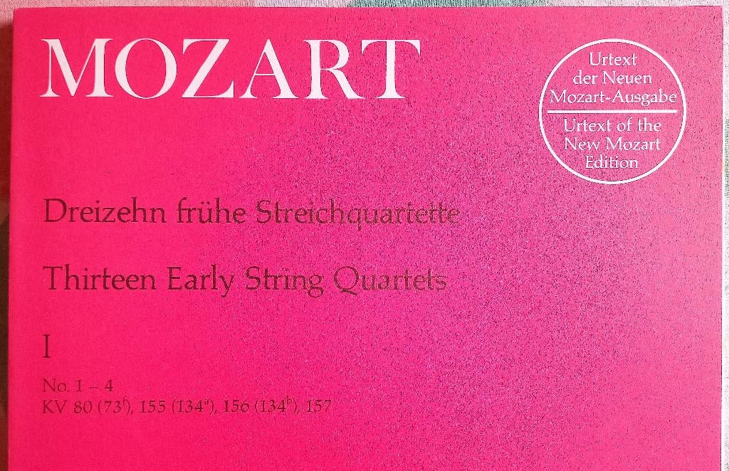 Partituur Mozart,13 vroege strijkkwartetten,nieuw!!, Muziek en Instrumenten, Klassiek, Nieuw, Ophalen of Verzenden, Viool of Altviool